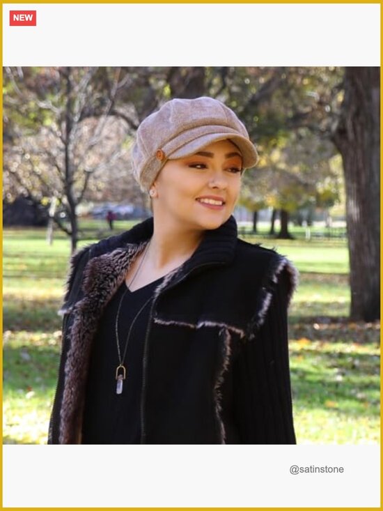 Newsboy Cap Chemo Headwear Tweed Corduroy Chenille Hat Ladies Head Covering Sun